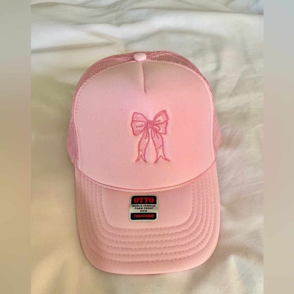 Pink Bow Trucker Hat NWOT